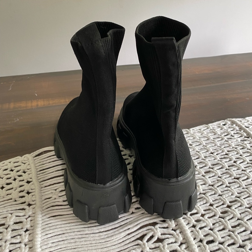 Black Combat & Moto Boots - Picture 3 of 6